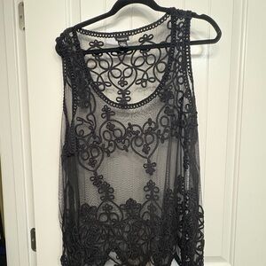 Torrid Black Graphic Embellished Tank Top